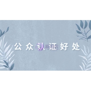 公众号认证有什么好处